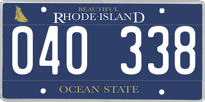 RI license plate 040338