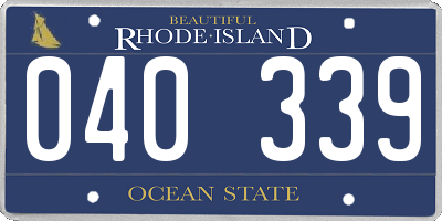 RI license plate 040339
