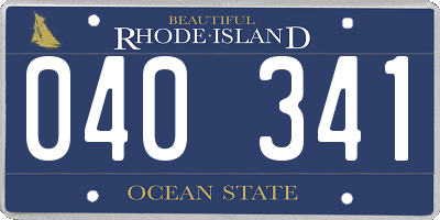 RI license plate 040341