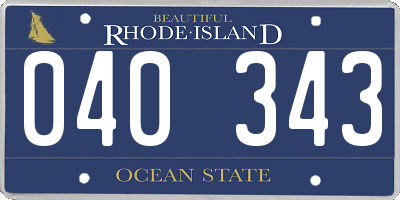 RI license plate 040343