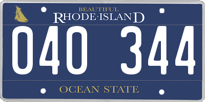 RI license plate 040344