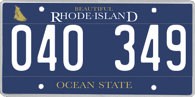 RI license plate 040349