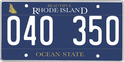 RI license plate 040350