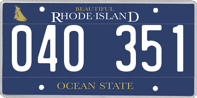 RI license plate 040351
