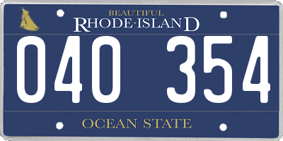RI license plate 040354