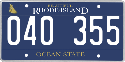 RI license plate 040355