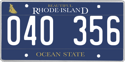 RI license plate 040356