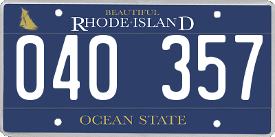 RI license plate 040357