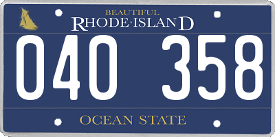 RI license plate 040358