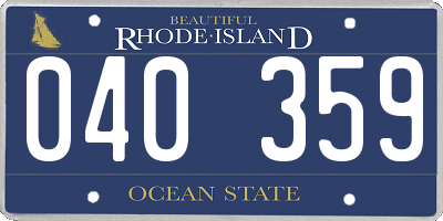 RI license plate 040359