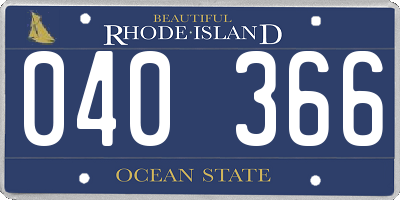 RI license plate 040366