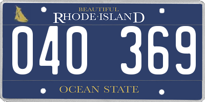 RI license plate 040369