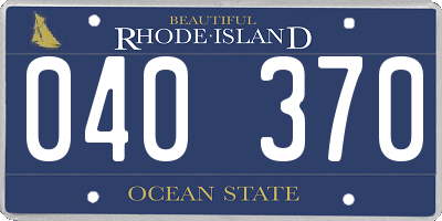 RI license plate 040370