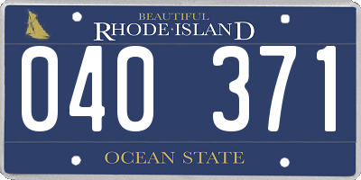 RI license plate 040371