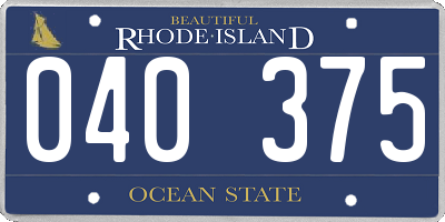 RI license plate 040375