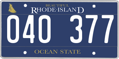 RI license plate 040377