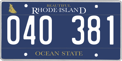 RI license plate 040381