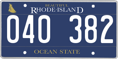 RI license plate 040382