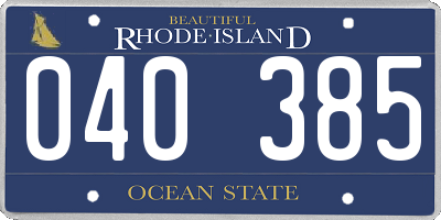 RI license plate 040385