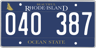 RI license plate 040387
