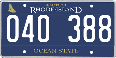 RI license plate 040388