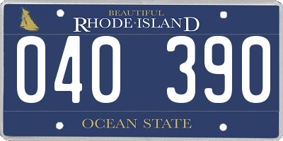 RI license plate 040390