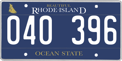 RI license plate 040396