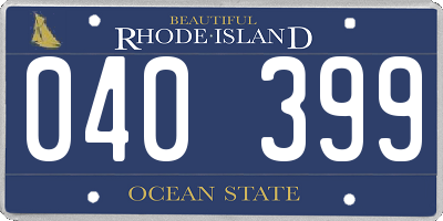 RI license plate 040399