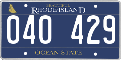 RI license plate 040429