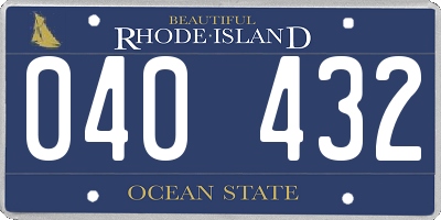 RI license plate 040432