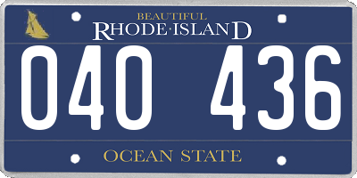 RI license plate 040436