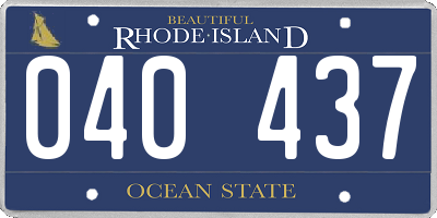 RI license plate 040437