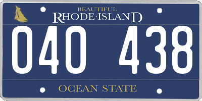 RI license plate 040438