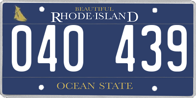 RI license plate 040439