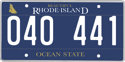 RI license plate 040441
