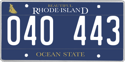 RI license plate 040443