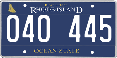 RI license plate 040445