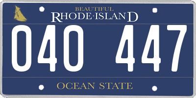 RI license plate 040447