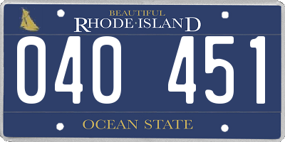 RI license plate 040451