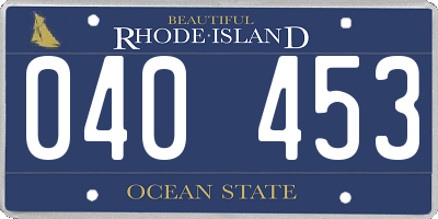 RI license plate 040453