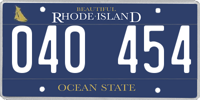 RI license plate 040454