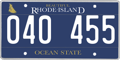 RI license plate 040455