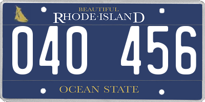 RI license plate 040456