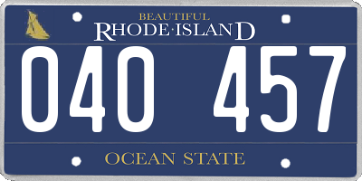 RI license plate 040457