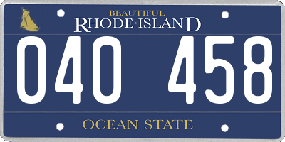 RI license plate 040458