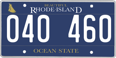 RI license plate 040460