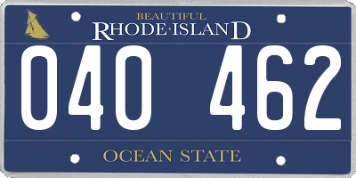 RI license plate 040462
