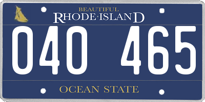 RI license plate 040465