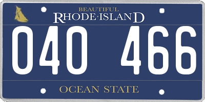 RI license plate 040466