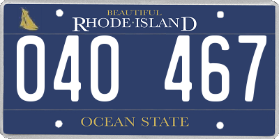 RI license plate 040467